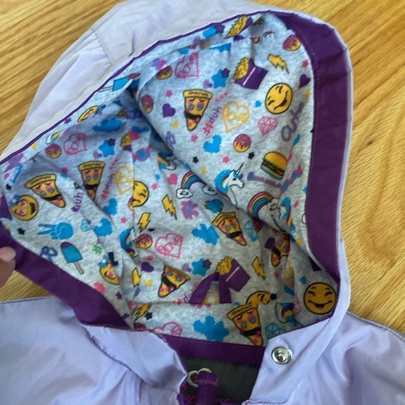 Sketchers rain coat Jacker Size 3T purple patch pockets hooded - Picture 3 of 9
